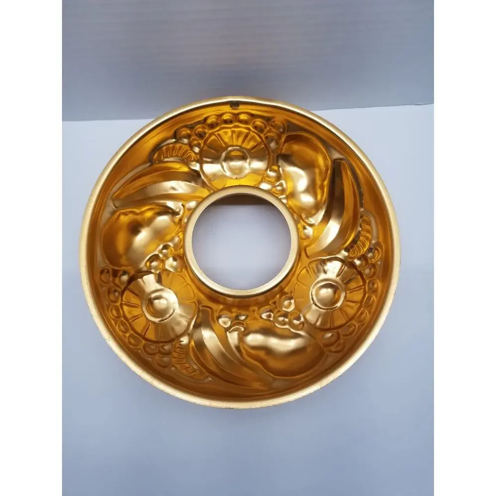 Copper Fruit Pattern Round Jello Mold
